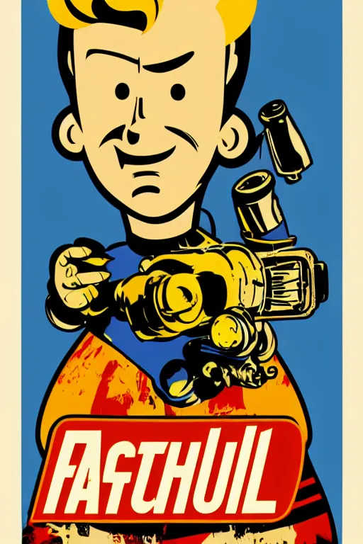 Image similar to fallout 7 6 retro futurist illustration art by butcher billy, sticker, colorful, illustration, highly detailed, simple, smooth and clean vector curves, no jagged lines, vector art, smooth andy warhol style