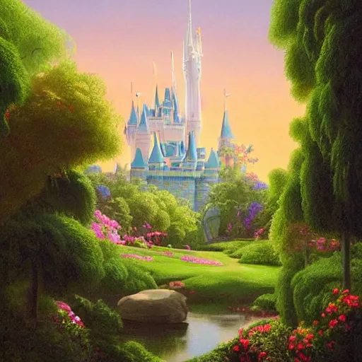 Prompt: very detailed and perfectly readable fine and soft relevant outlines soft edges painting by beautiful walt disney animation films of the late 1990s and Thomas Cole in HD, we see a futuristic giant military design boeing architecture in a french perfect garden, nice lighting, perfect readability, UHD upscale W-2048 H-1024 n-4