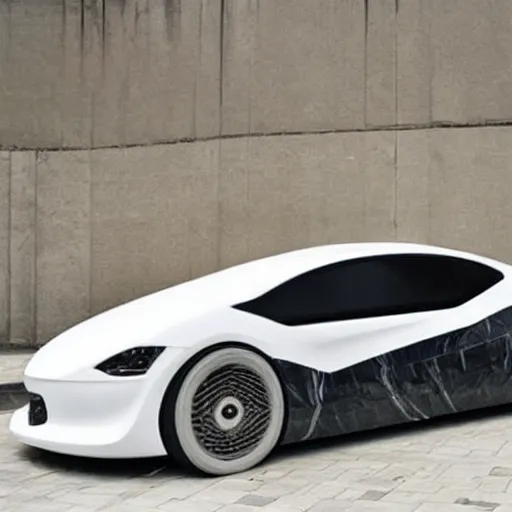 Image similar to a hybrid between a marble and a car