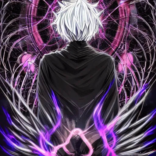 Image similar to a powerful psychic man emitting psychic power, psychic, psychic powers, detailed, highly detailed, hyper detailed, aesthetic!, trending on artstation, artstation, trending on tumblr, in the style of Deathnote anime, fantasy, fantasy aesthetic!,