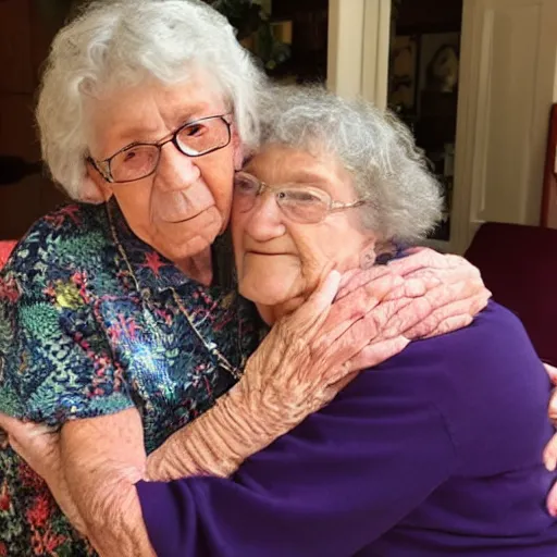 Image similar to my grandma is hugging me