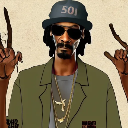 Prompt: snoop dogg as a walking dead character