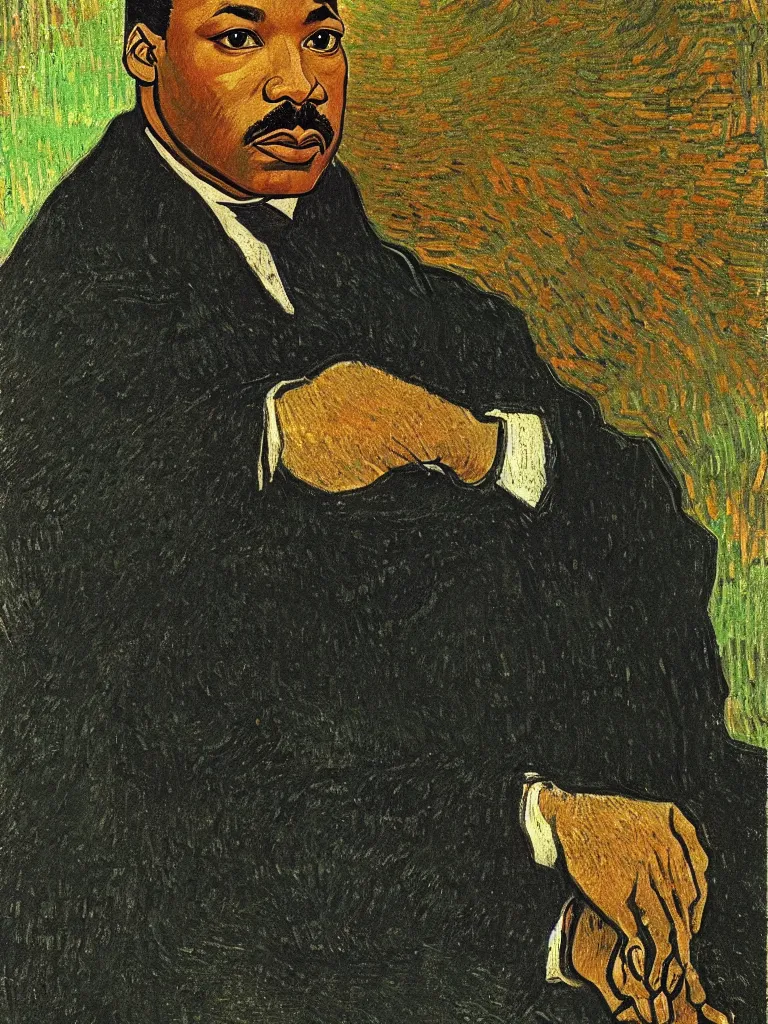 Image similar to Martin Luther king, portrait by Van Gogh