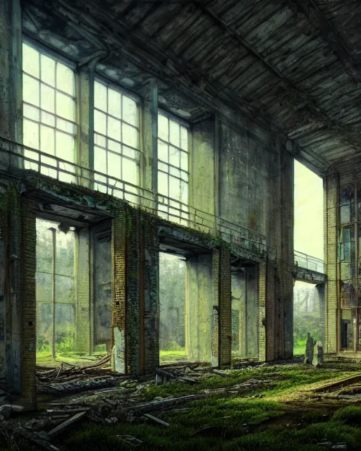 Image similar to a beautiful very detailed illustration of blockhouse industrial architecture building unfinished building nature abandoned architecture urbex by caspar david friedrich, sci - fi vaporwave uv light, archdaily, wallpaper, highly detailed, trending on artstation.