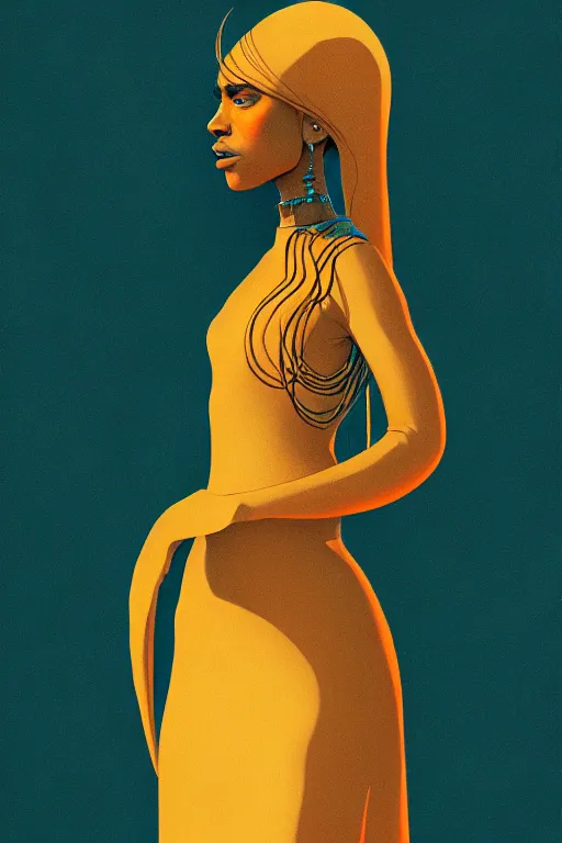 Image similar to 👩🏾🌵👗, phantom, dreary, dramatic, fluid, golden ratio, artstation, moebius + loish, hd,