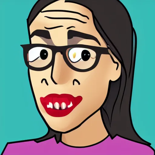 Image similar to Alexandria Ocasio Cortez as a cartoon horse