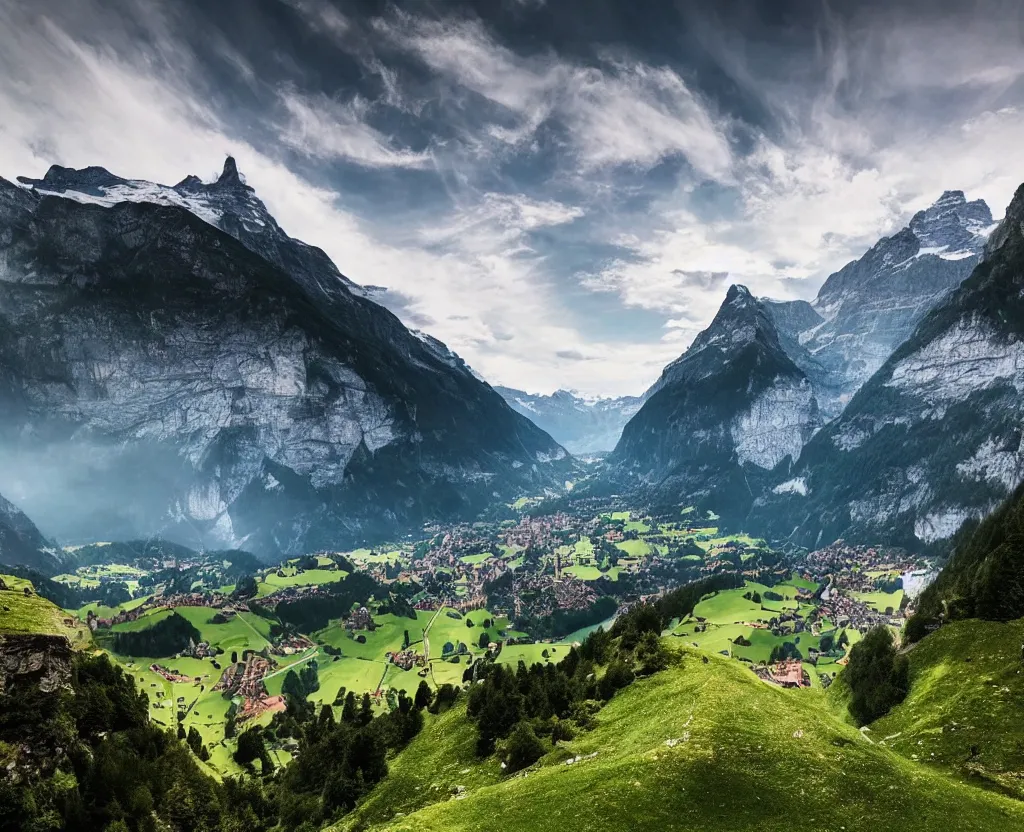 Image similar to Amazing Switzerland Landscape that are out of this world 8k