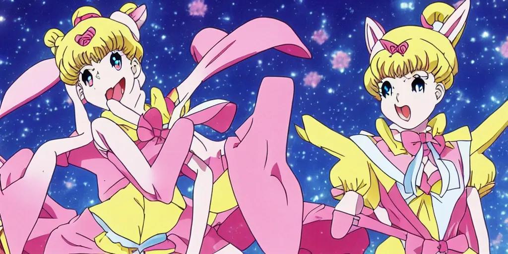 Prompt: a rabbit in the anime Sailor moon