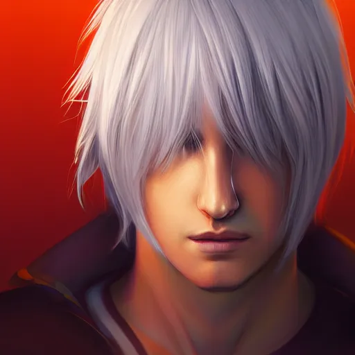 Image similar to portrait of thancred, digital illustration, by yusuke mogi, smooth, sharp focus, epic dramatic lighting, backlit, strong rim light, trending on artstation, 8 k