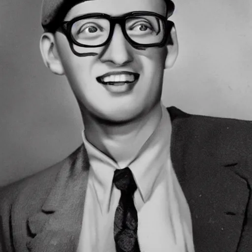 Image similar to Nostalgia Critic, Photorealism, 1950s photograph