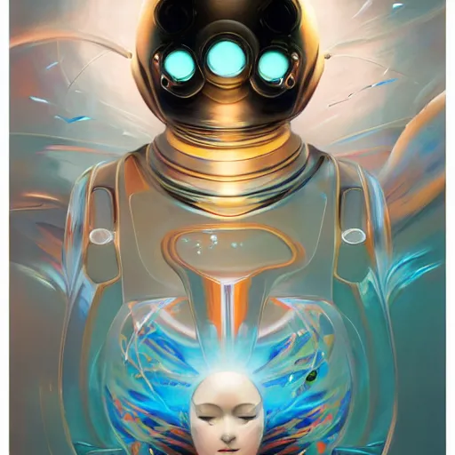 Prompt: scifi futurism automaton minimalism chrome by peter mohrbacher art Hajime Sorayama airbrush hyperrealism model abstract shatter fragments cubism futurism pastel blue soft flat minimal minimalism portrait face jackson pollock ukiyo-e lithograph mark ruthko swirl escape noise shimmer glow paint