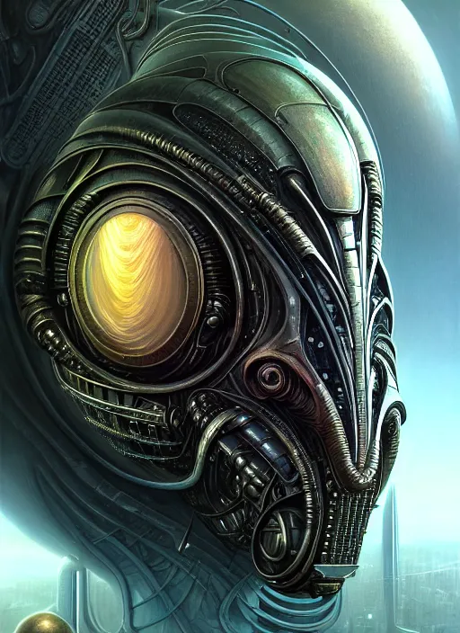 Image similar to closeup portrait shot of alien egg cybertronic in a scenic dystopian environment, intricate, elegant, highly detailed, centered, digital painting, artstation, concept art, smooth, sharp focus, illustration, artgerm, tomasz alen kopera, peter mohrbacher, donato giancola, joseph christian leyendecker, wlop, boris vallejo