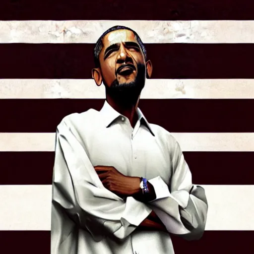 Prompt: Obama Bin Laden in the style of GTA cover art