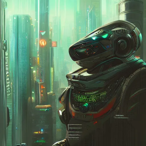 Image similar to futuristic advanced cyberpunk anfas pepe, artstation, marvel, hyper detailed, transformers