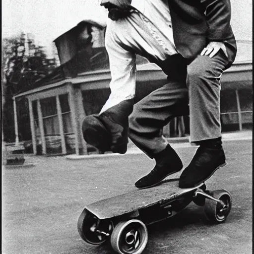 Image similar to lenin doing a kickflip with a skate