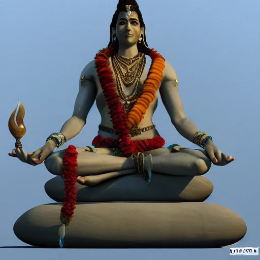 Prompt: Shiva, 8k, high octane render, unreal engine 5, in the style of Claudio Bravo