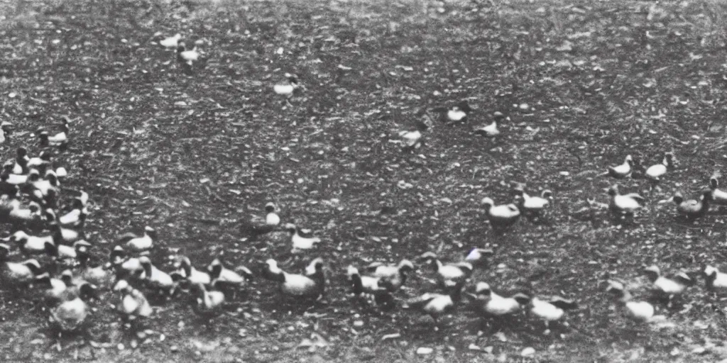 Prompt: 1920s photograph of a line of different size ducks, ascending order, 108 megapixels, realistic