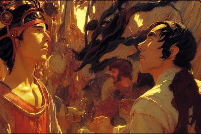 Image similar to tales of earthsea, painting by gaston bussiere, craig mullins, j. c. leyendecker, tom of finland