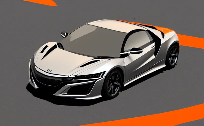 Prompt: honda nsx, futuristic car, symmetrical mechanical features, designed by polestar, night tokyo metropoly, elegant, matte papaya orange paint, covered wheels, hard surfaces modelling, dramatic, rendered in ue 5, made in zbrush, bokeh effect, sharp focus