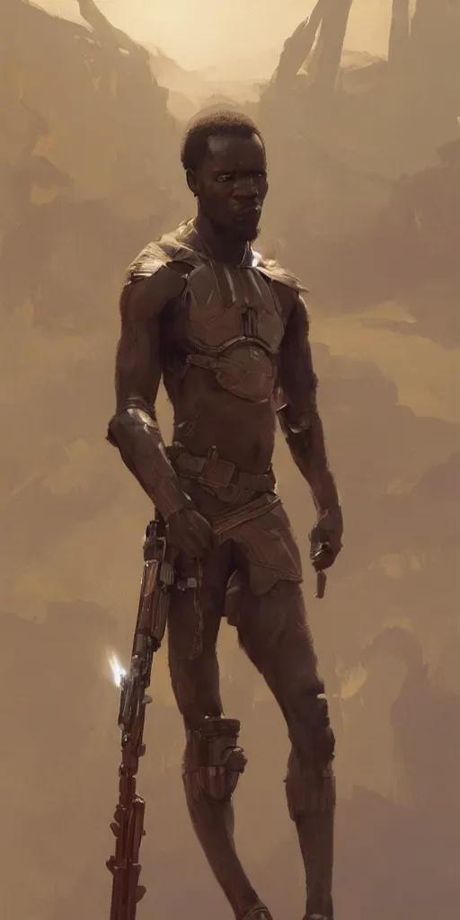 Image similar to full character body, african man, Star Wars art, art by greg rutkowski, matte painting, trending on artstation