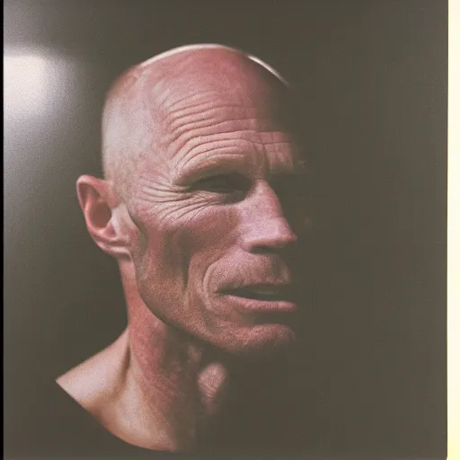 Image similar to Ruby engraving of Ed Harris, studio lighting, F 1.4 Kodak Portra