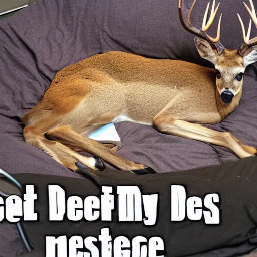 Image similar to deer in a hospital bed meme