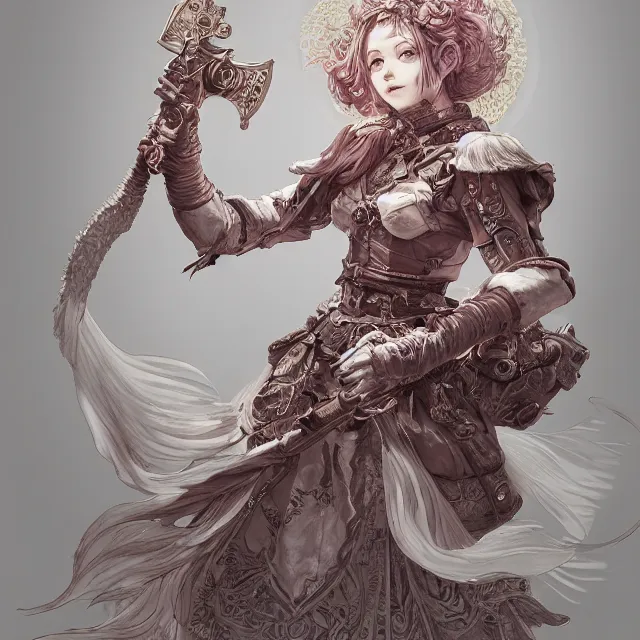 Image similar to the portrait of neutral good colorful female cleric bard as absurdly beautiful, gorgeous, elegant, young gravure idol, an ultrafine hyperdetailed illustration by kim jung gi, irakli nadar, intricate linework, sharp focus, bright colors, octopath traveler, final fantasy, unreal engine 5 highly rendered, global illumination, radiant light, detailed and intricate environment