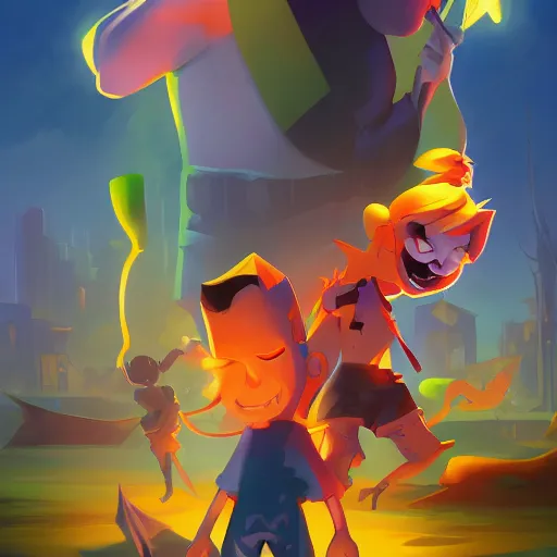 Image similar to hero world the grim adventures of billy and mandy, behance hd by jesper ejsing, by rhads, makoto shinkai and lois van baarle, ilya kuvshinov, rossdraws global illumination