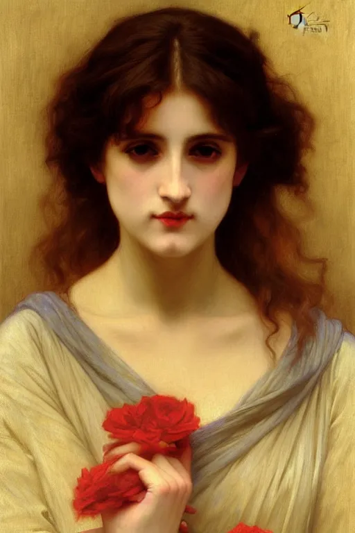 Image similar to lady dimitrescu painting by rossetti bouguereau, detailed art, artstation