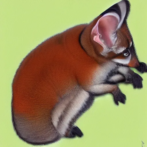 Image similar to An orange and brown ringtail, furry art, digital art