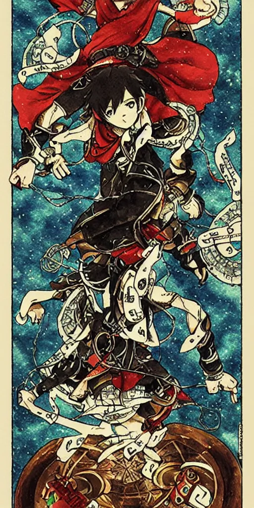 Image similar to balanced Wheel of Fortune tarot card by Koyoharu Gotouge