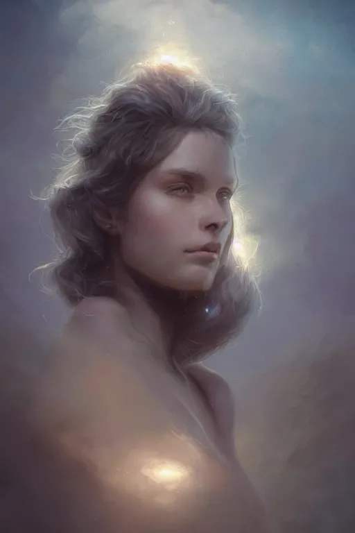 Image similar to dusty wind blowing!!!, dreaming of the void! cinematic volumetric lights, bust portrait, dnd, fantasy, intricate, elegant, highly detailed, digital painting, artstation, concept art, smooth, sharp focus, illustration, art by artgerm and tom bagshaw and greg rutkowski and alphonse mucha
