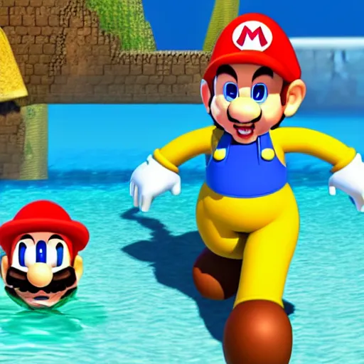 Prompt: realistic beyonce, inside a game of super Mario sunshine