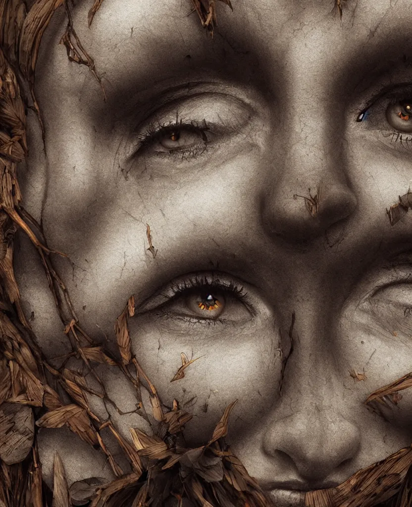 Prompt: goddess of the forest, trending on artstation, striking eyes, symmetrical, 8k, incredible detail