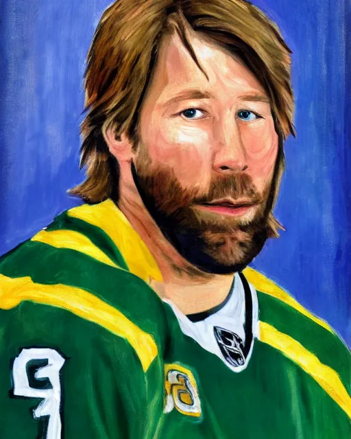 Image similar to impressionist painting of a portrait of peter forsberg