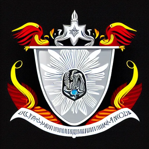 Image similar to coat of arms depicting silver wind, art by ori toor, sticker, colourful, illustration, highly detailed, simple, smooth and clean vector curves, no jagged lines, vector art, smooth