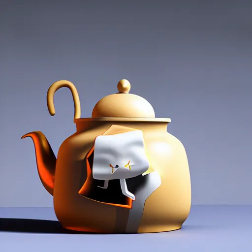 teapot shaped like a cow, Stable Diffusion