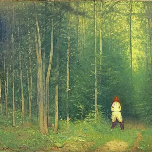Image similar to aphex twin on the forest by harriet backer