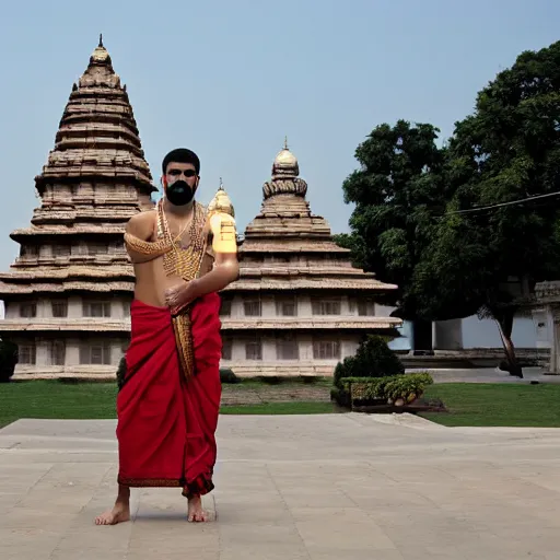 Image similar to drake, hindu temple in background, photograph