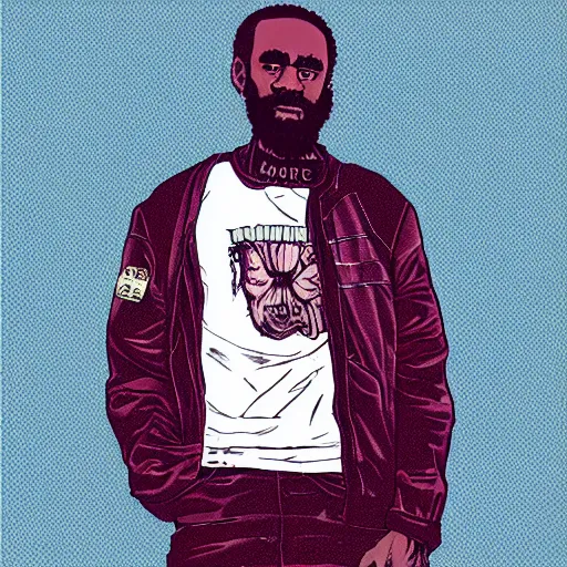 Image similar to portrait of mc ride, by laurie greasley and james stokoe, 4 k, 8 k