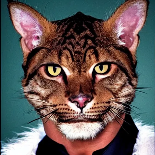 Image similar to 📷 john partridge playing rum tum tugger, spike collar, fluffy neck, cats the musical 🎶, 1 9 9 8 version, professional cat - like makeup, stunning choreography and lighting