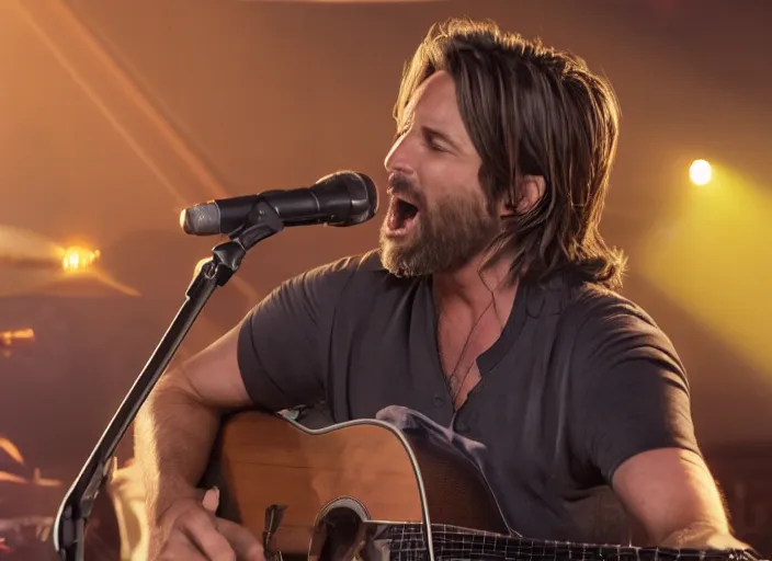 Prompt: keith buckley singing, movie still, from the new a star is born movie, 8 k, realistic