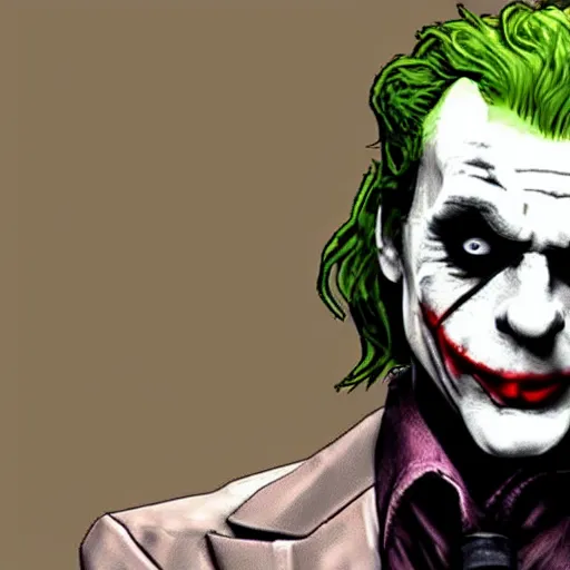 Image similar to the joker as a character on Skyrim videogame