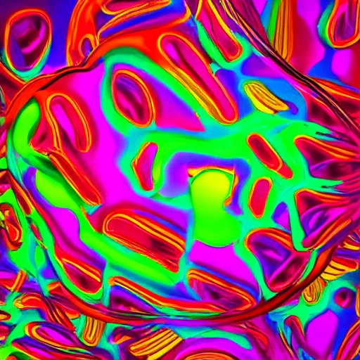 Prompt: psychedelic jelly, bright neon colors, digital art