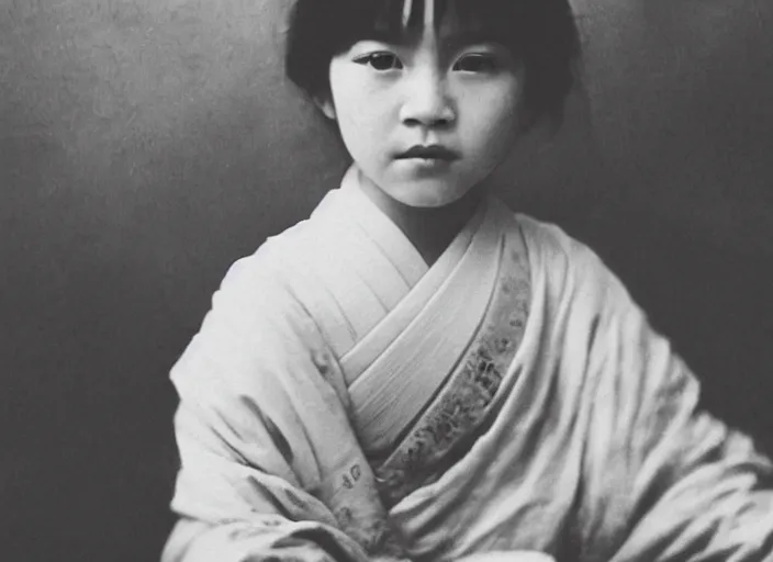 Prompt: professional fine detailed photo portrait of young asian emma watson from tokay, japan in 1 8 3 0 s. asian kid emma watson in the 1 8 3 0 s japanese suburbia, iphone photo, instagram, black and white - - cfg _ scale 7