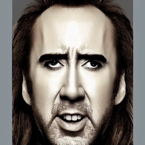 Image similar to a minimalist logo for a dating app only for nic cage