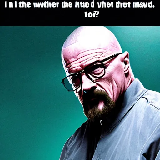 Prompt: i am the one who knocks!