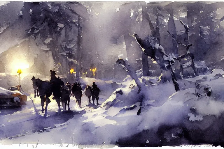 Prompt: abstract watercolor painting of magic diamond crystal winter, cinematic light, national romanticism by anders zorn, by greg rutkowski, by greg manchess