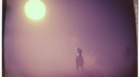 Image similar to c - 4 1 colour negative film photo of vagrant at night volumetric fog