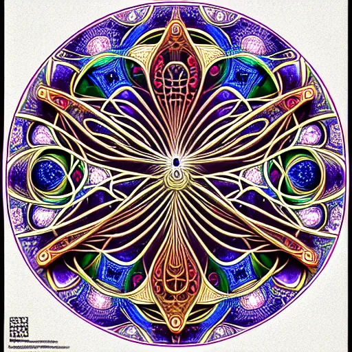 Image similar to psychedelic sacred geometry, intricate, sophisticated, ultra realistic, incredibly detailed, diagram, illustration, fractal, trending on artstation by markus kosel and alphonse mucha - n 9